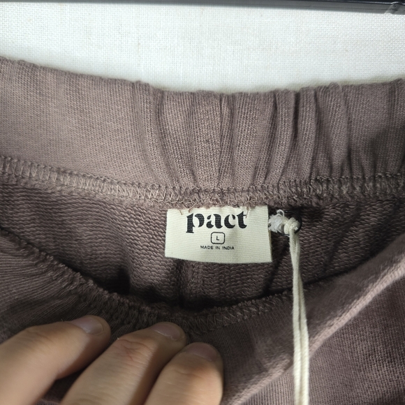 Pact Sweatpants Womens Large Deep Taupe Essential Loopback Terry Organic Cotton - Picture 3 of 10
